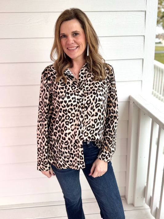 Leopard Satin Top