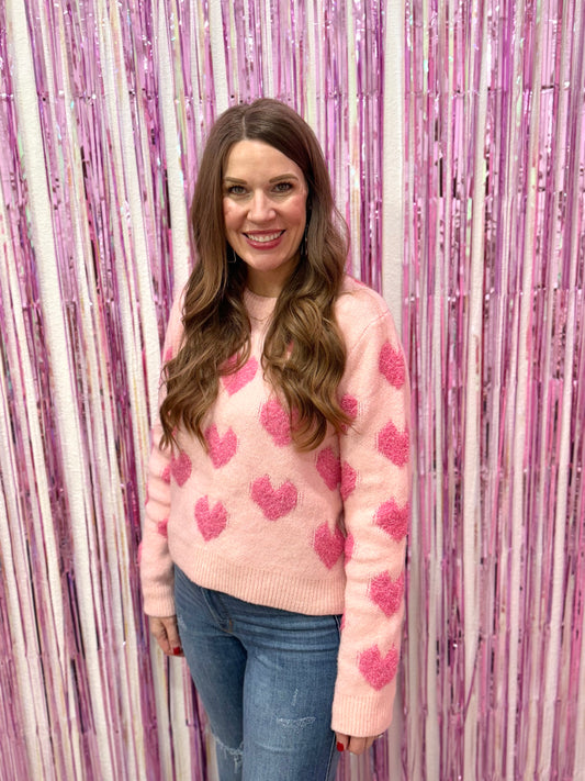 Sugar Pink Heart Sweater