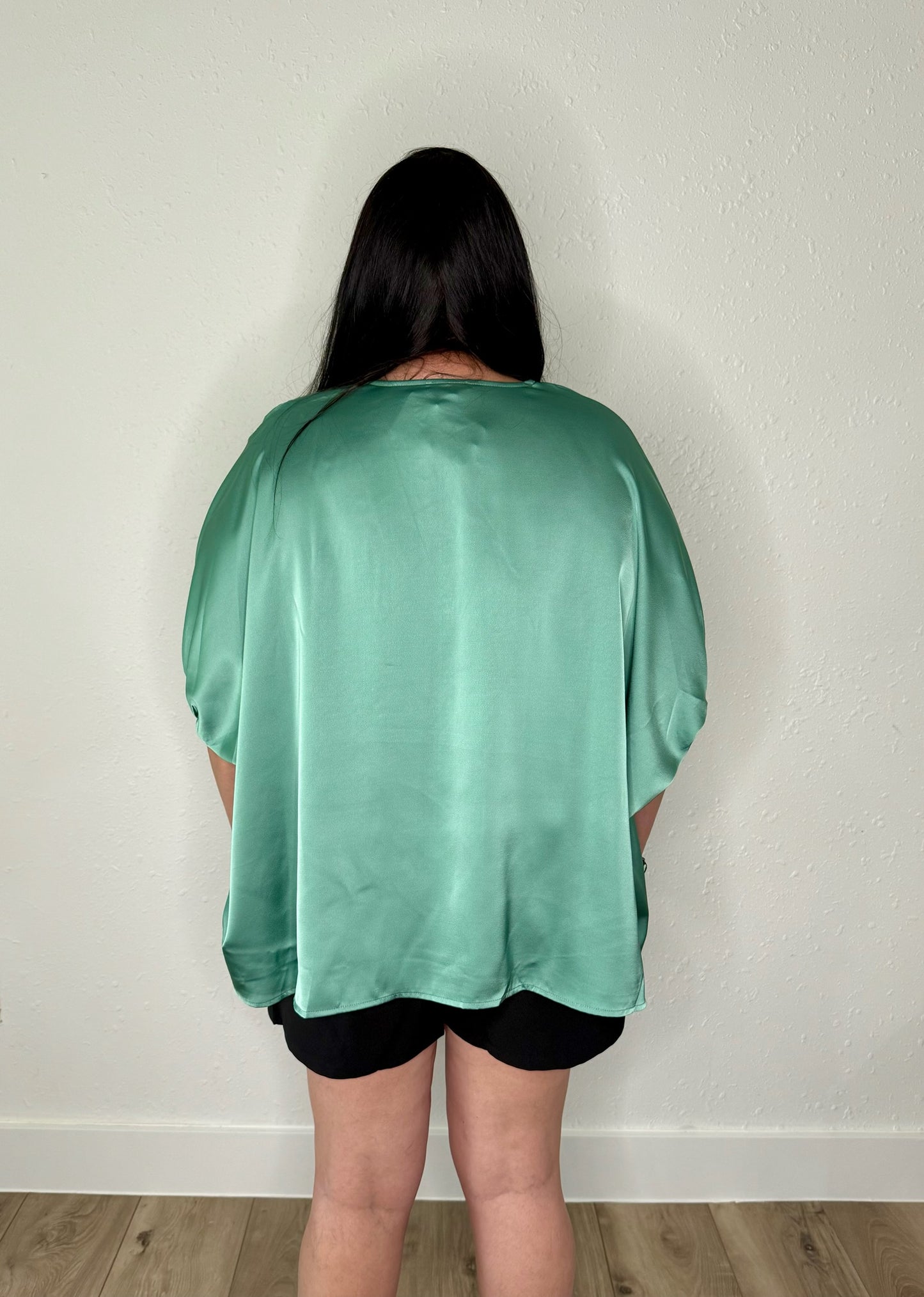 Sage Satin Top