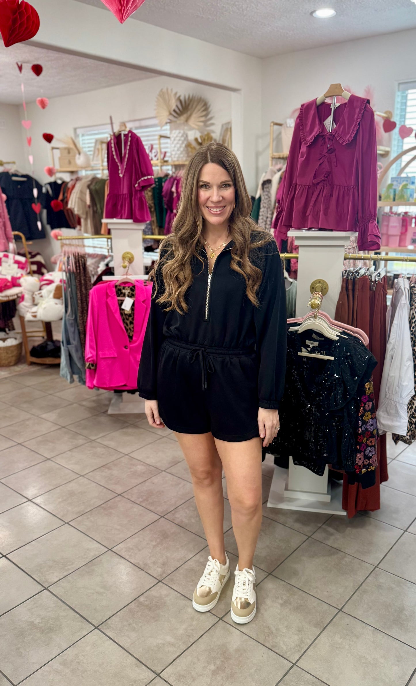 Luxe Long Sleeve Black Romper