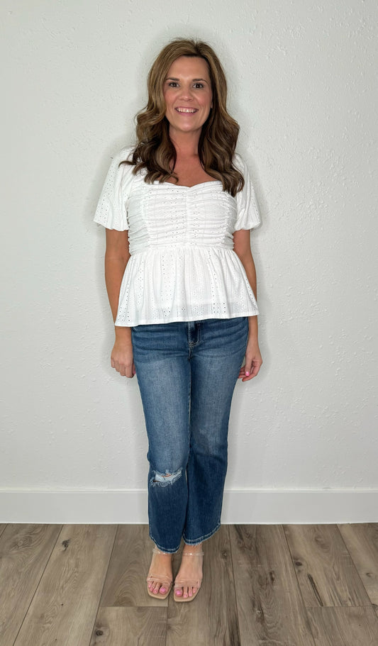 Sweetheart Eyelet Top