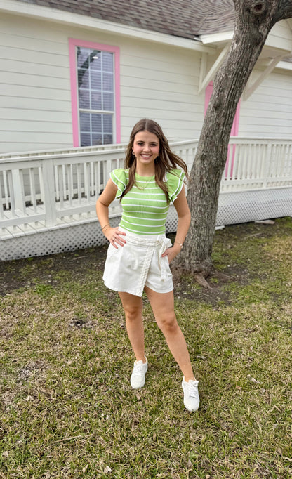 Avocado Striped Top