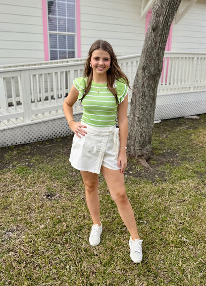 Avocado Striped Top