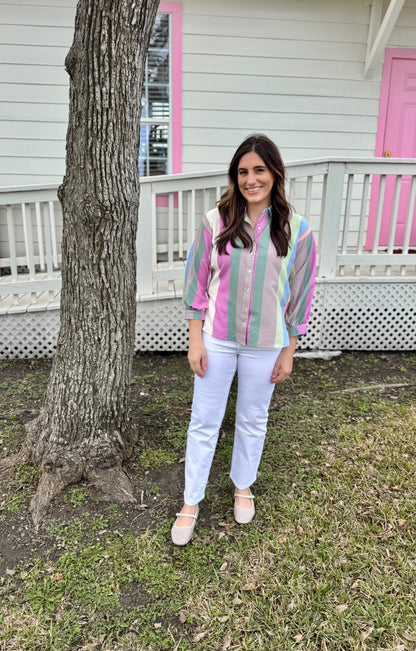 Pastel Stripe Button Down