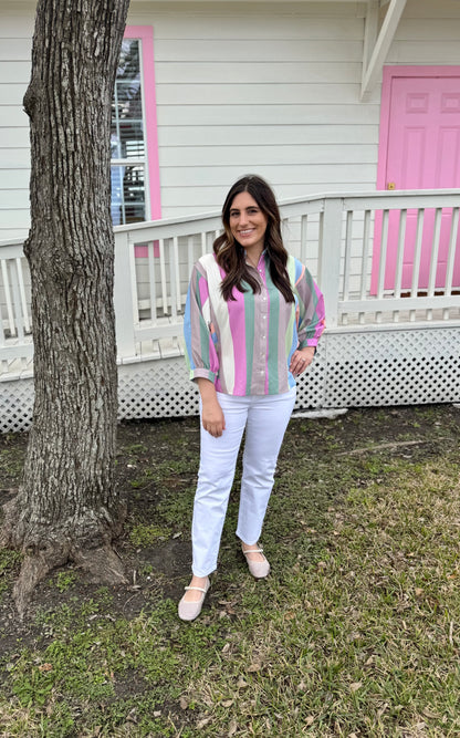 Pastel Stripe Button Down