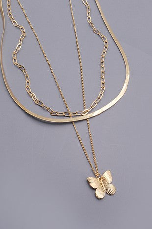 Multi Layer Butterfly Necklace