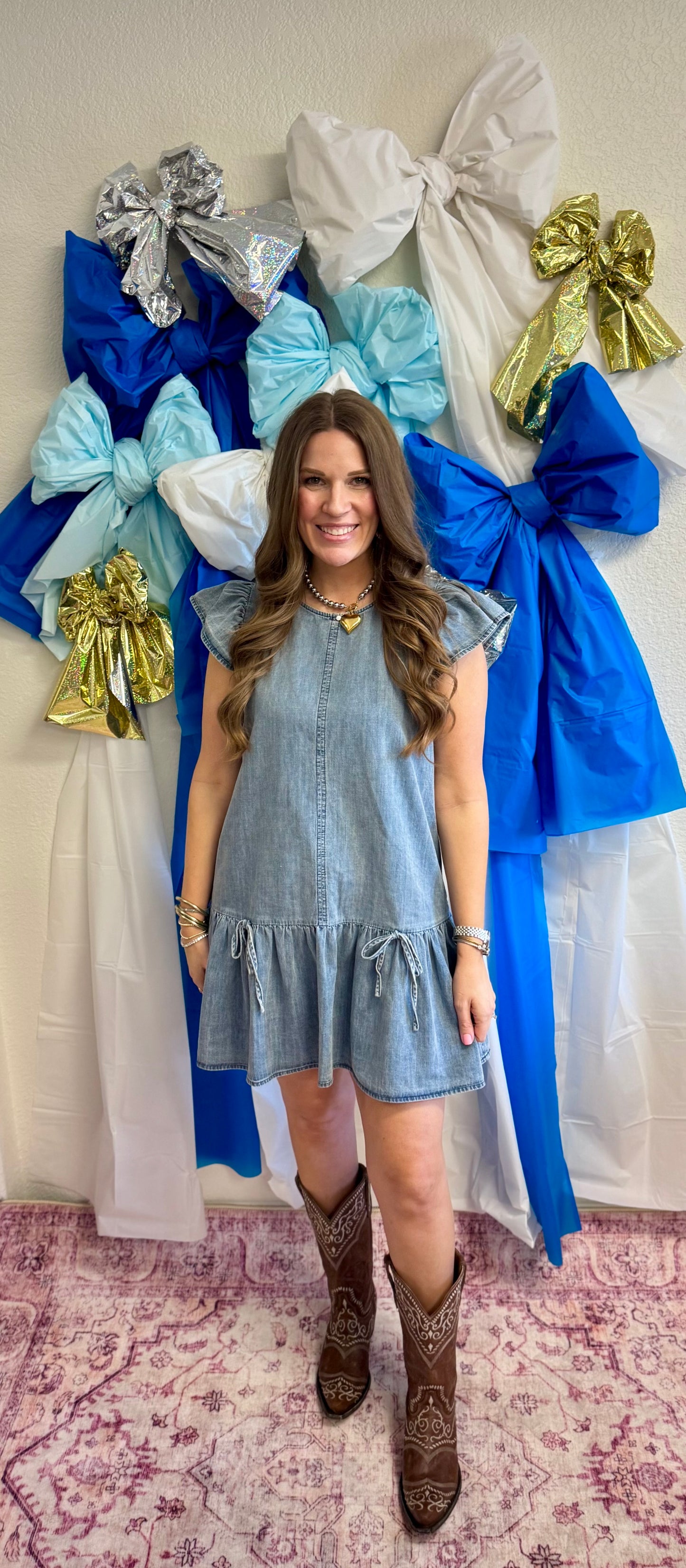 Denim Bow Dress