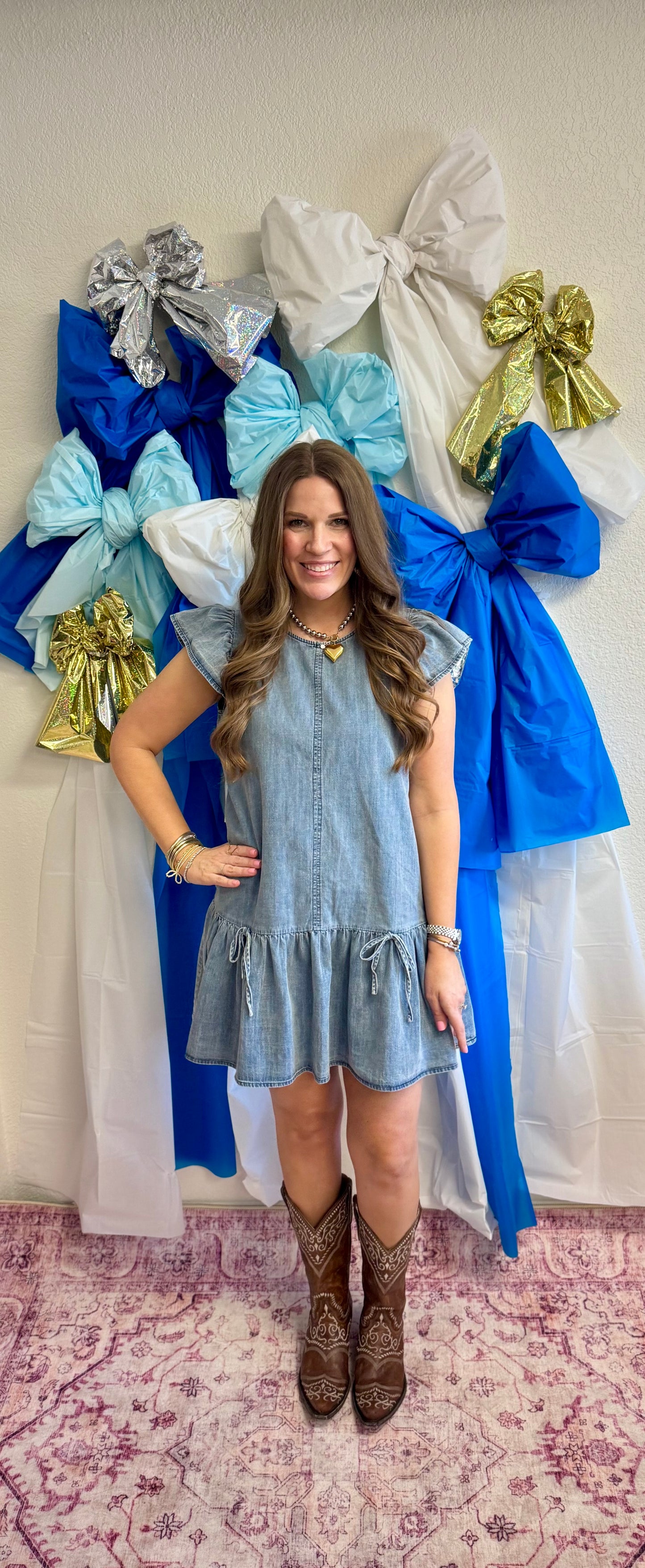 Denim Bow Dress