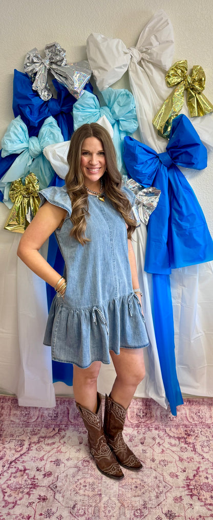 Denim Bow Dress