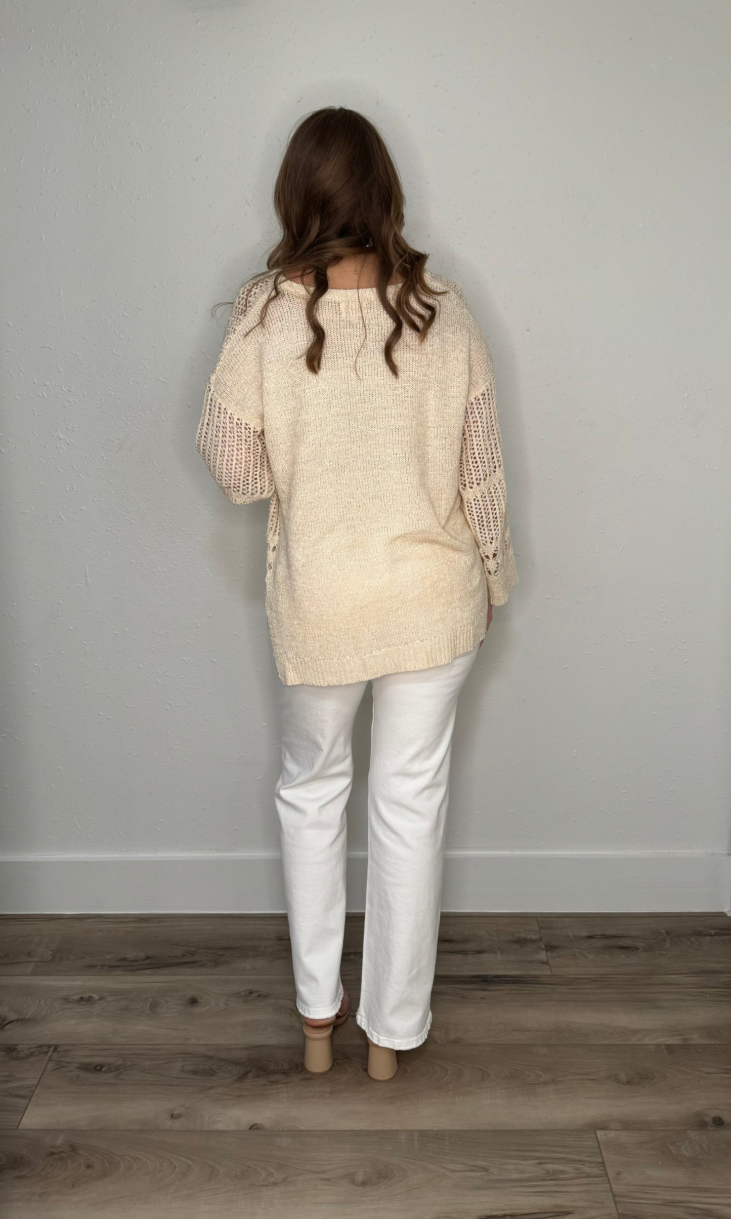 Cream Gauge Sweater Top