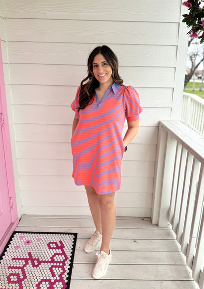 Grapefruit Collared Dress