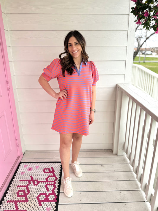 Grapefruit Collared Dress