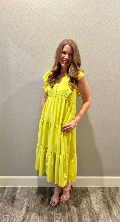 Sarah Chartreuse Dress