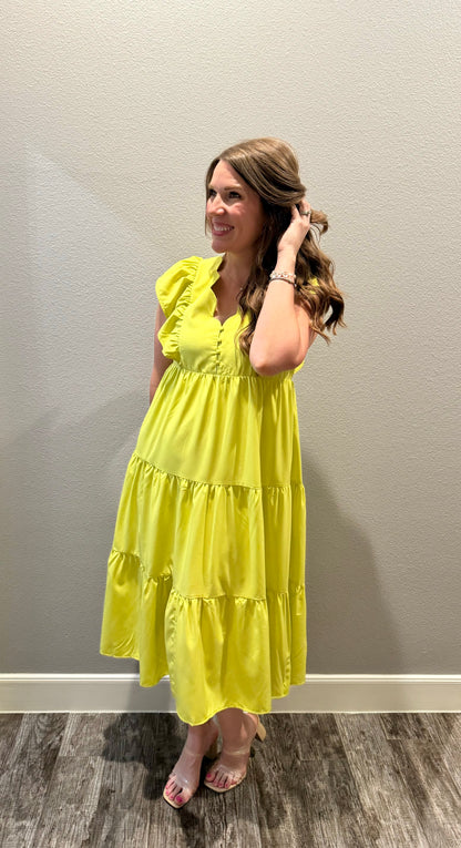 Sarah Chartreuse Dress