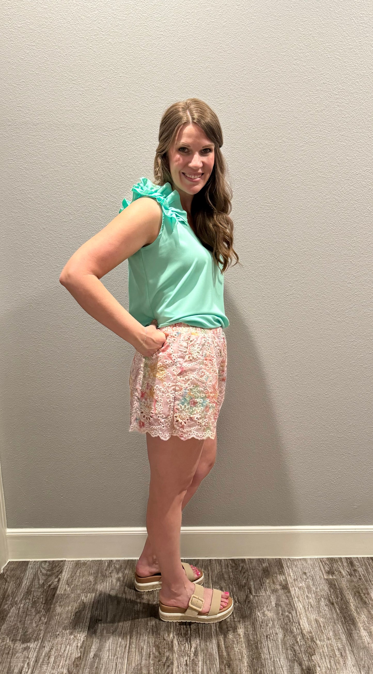 Eyelet Floral Shorts