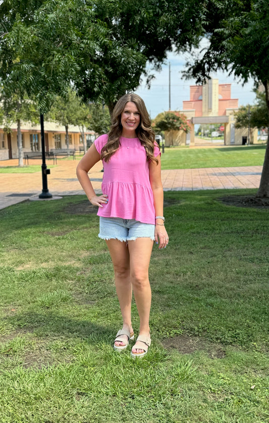 Pink Triple Bow Back Top