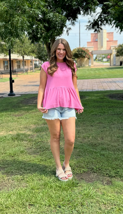 Pink Triple Bow Back Top