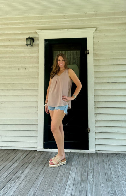 Chiffon Mocha Tank