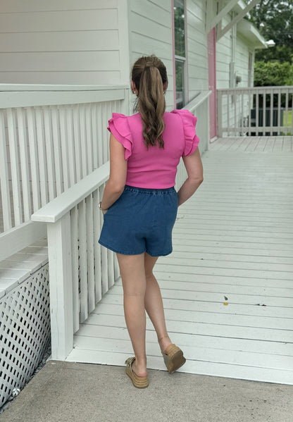 Pink Ruffle Bodysuit