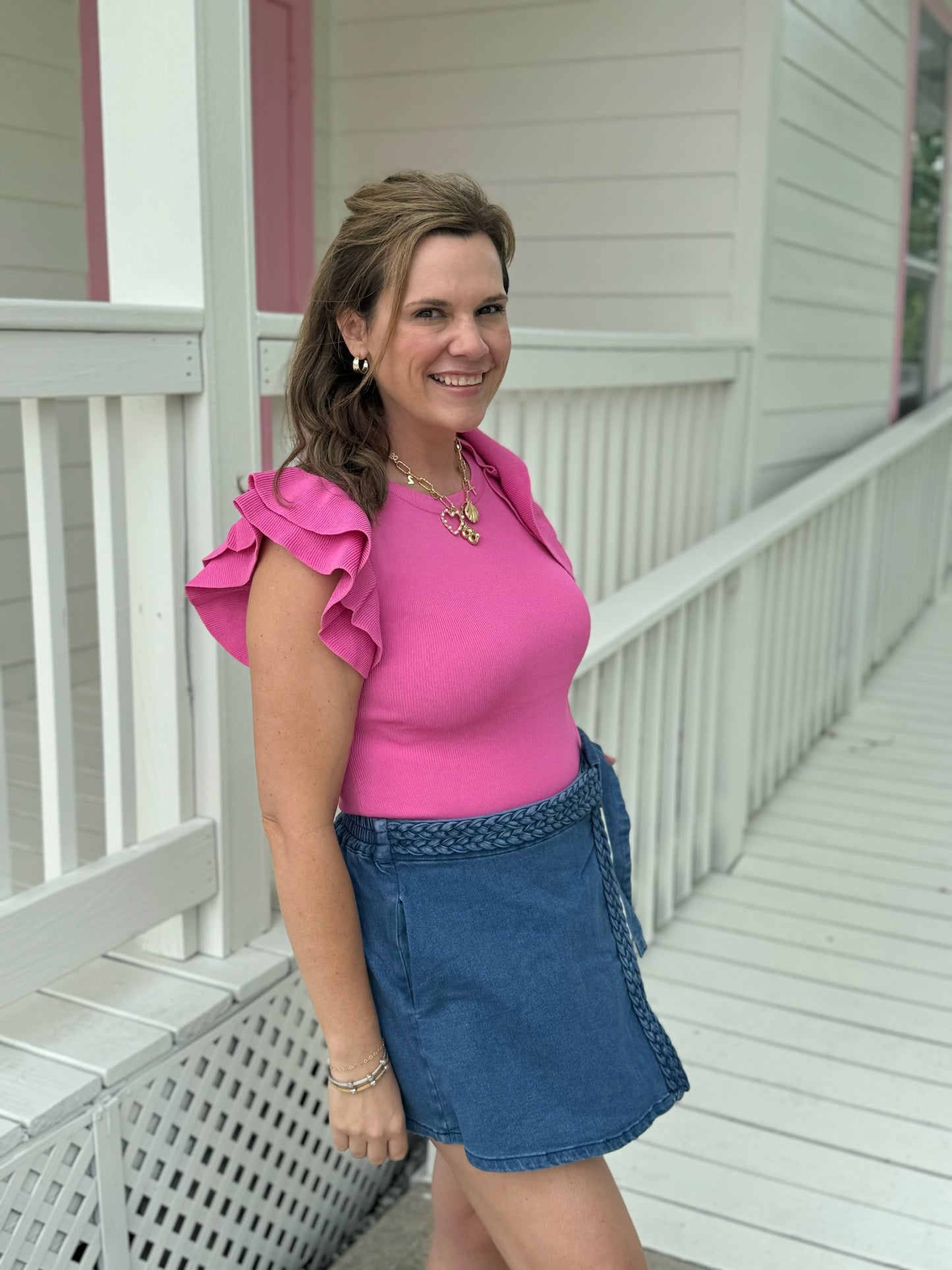 Pink Ruffle Bodysuit