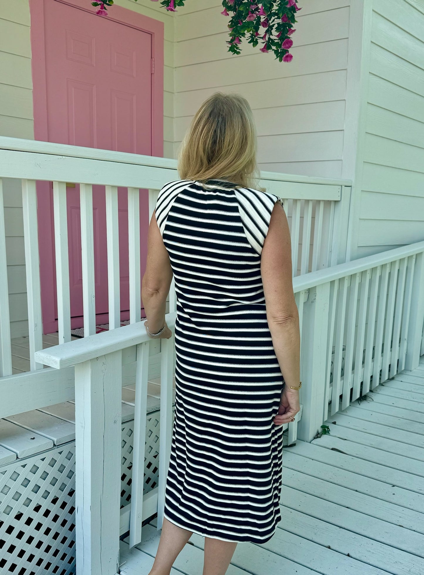 Beth Striped Midi Dress