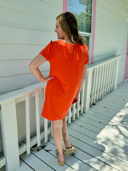 Orange Shift Dress