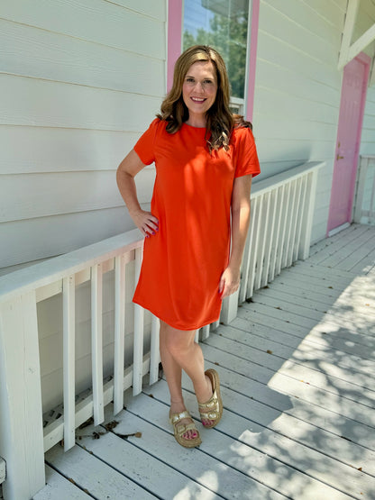 Orange Shift Dress