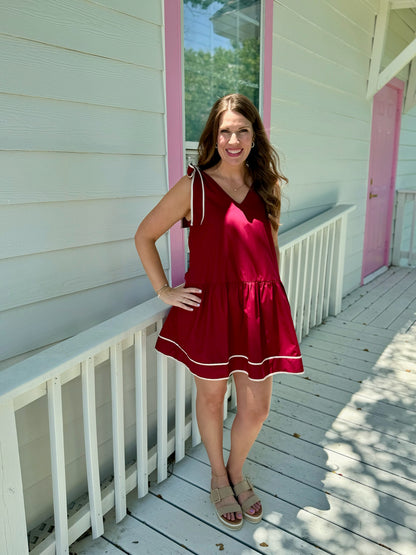 Maroon Bow Dress