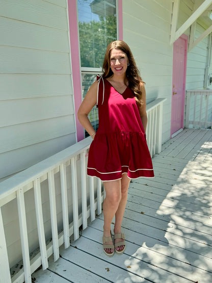 Maroon Bow Dress