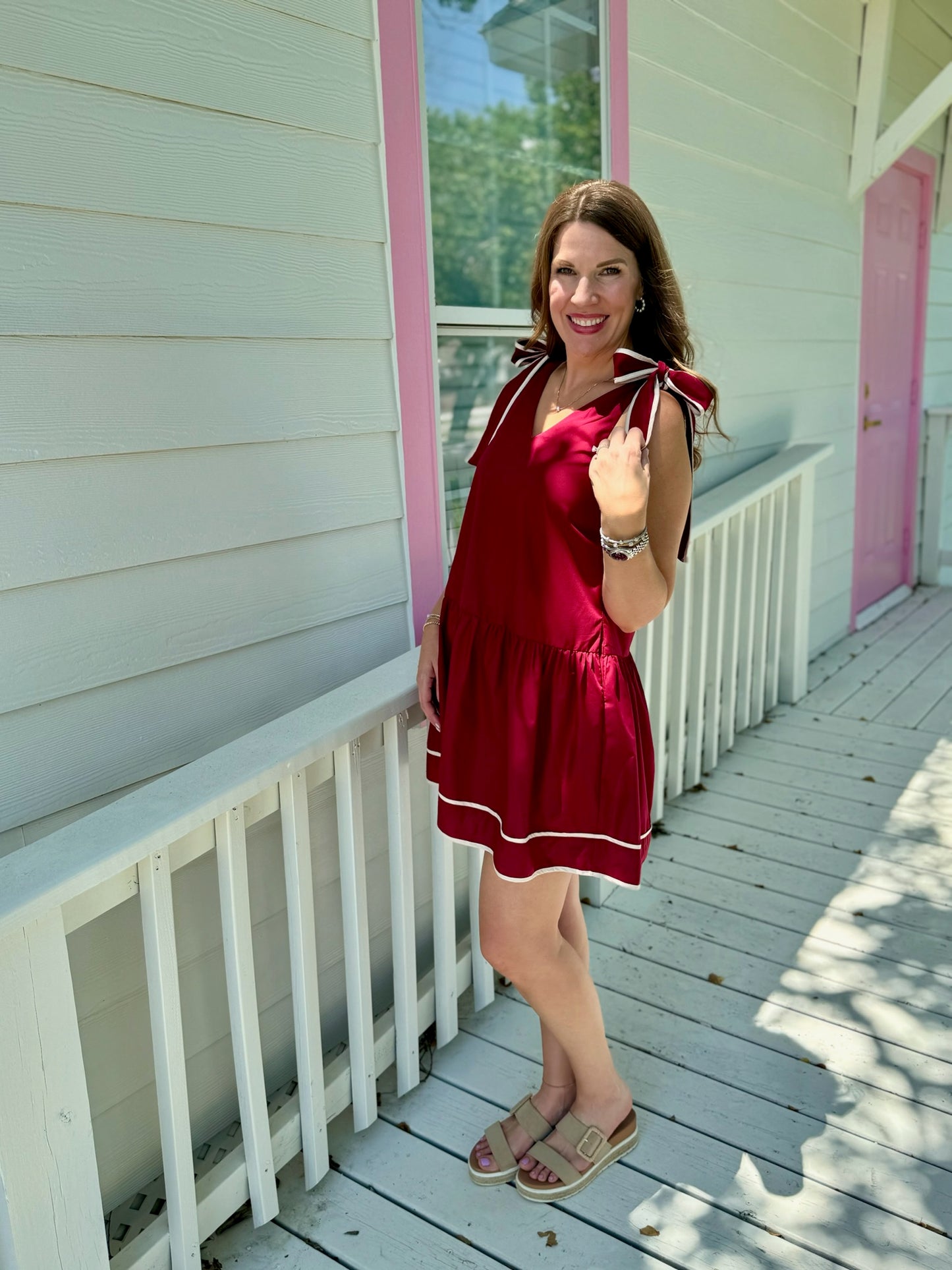 Maroon Bow Dress