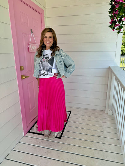 Touch Of Sass Midi Skirt Pink