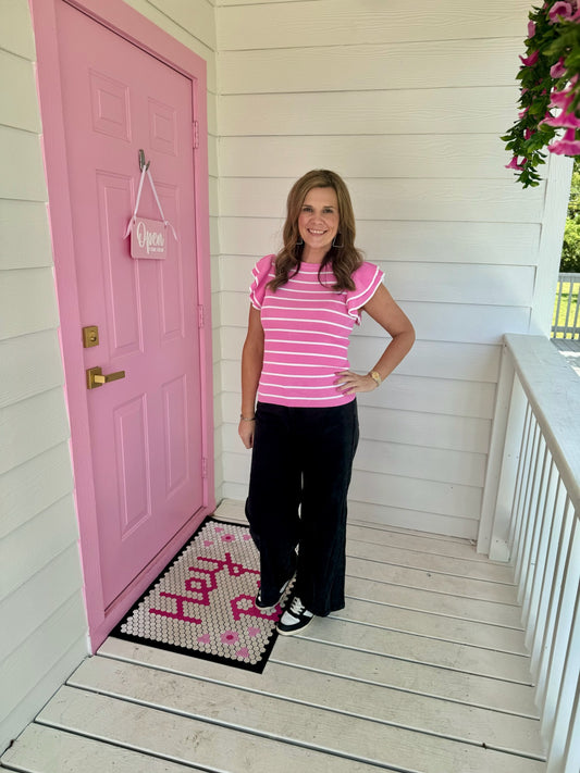 Bubblegum Striped Top