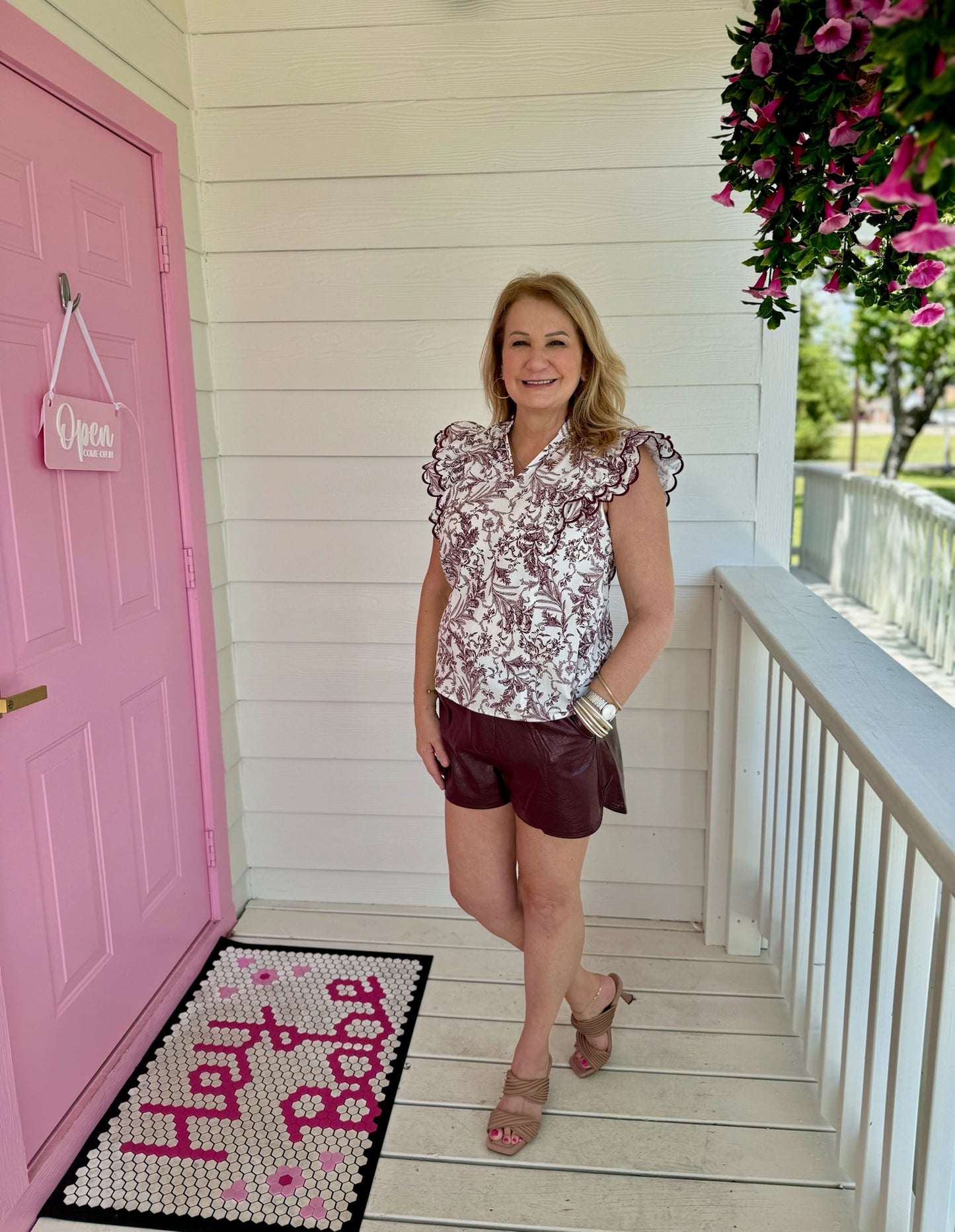 Burgundy Scallop Top