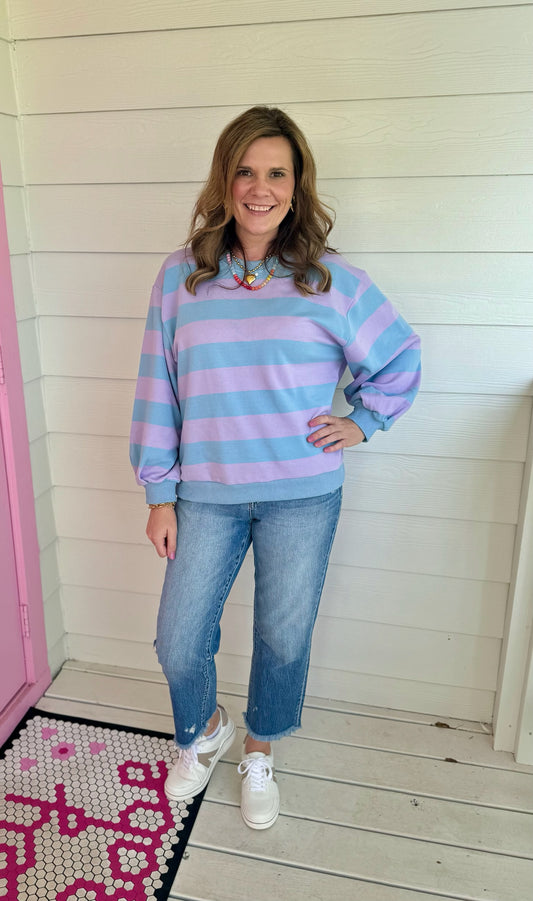 Striped French Terry Pullover