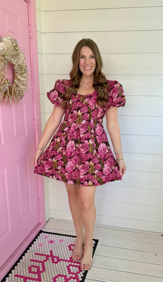 Sutton Floral Jacquard Dress