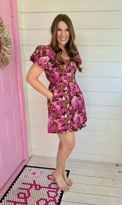 Sutton Floral Jacquard Dress