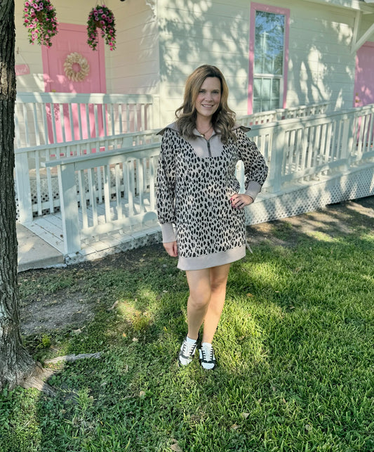 Leopard Zipper Dress