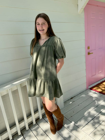 Ingrid Olive Dress