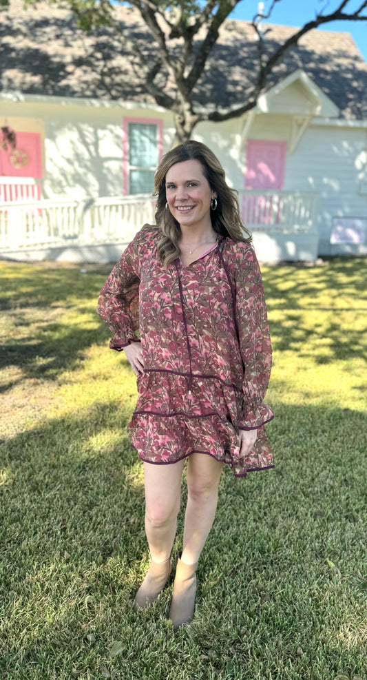 Karsyn Floral Dress Raspberry