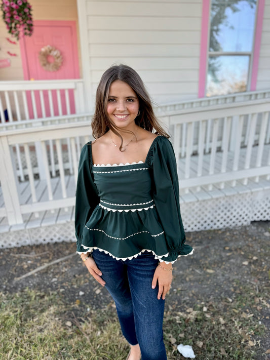 Scallop Baby Doll Top